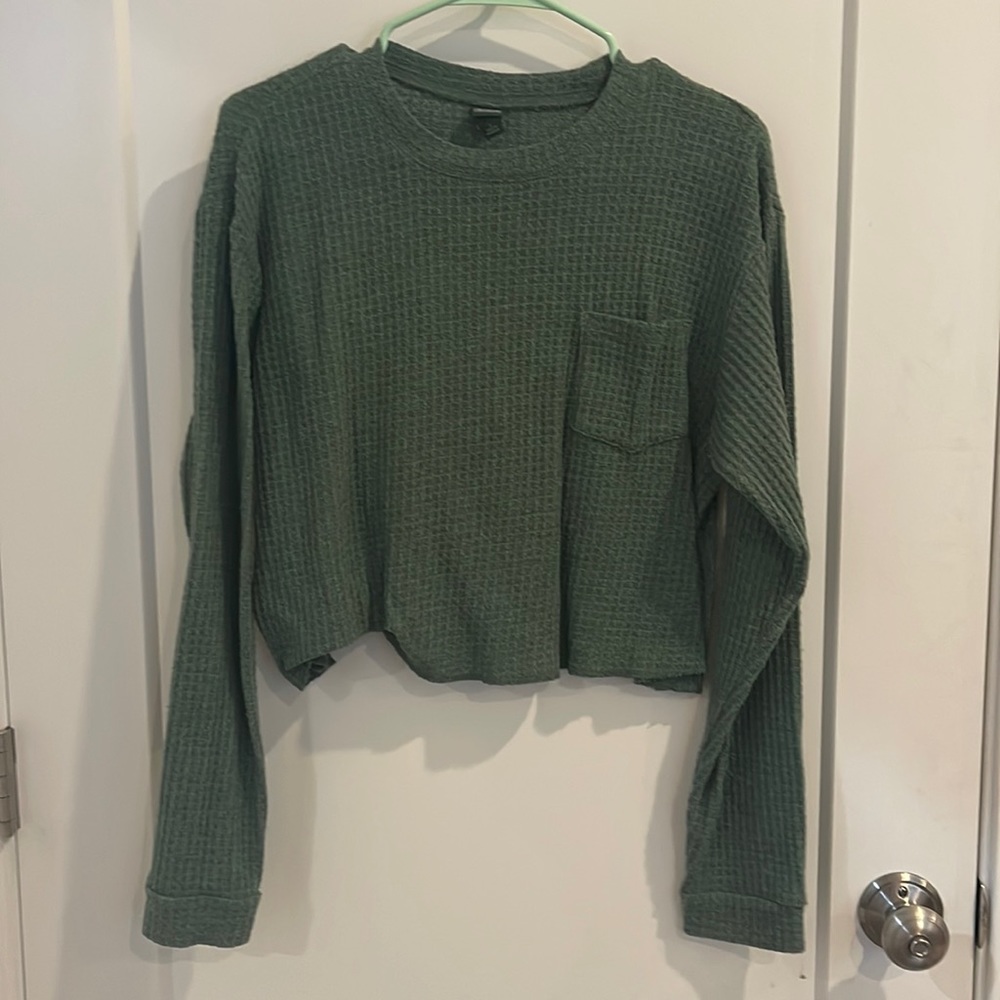 GREEN WAFFLE T-SHIRT